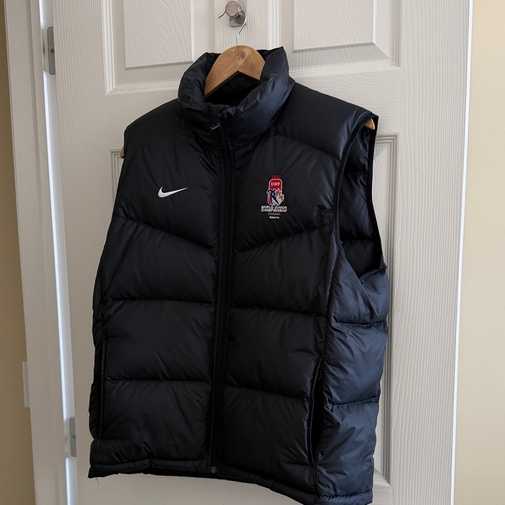 Nike Black Puffer Vest with 2012 IIHF World Junior Championship Logo